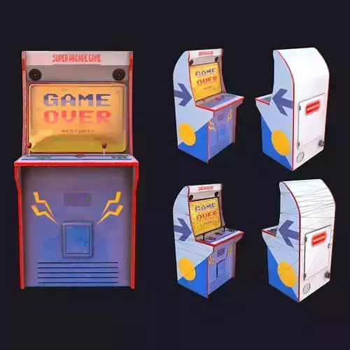 Almost new retro arcade game machine Low-poly Free low-poly 3D model