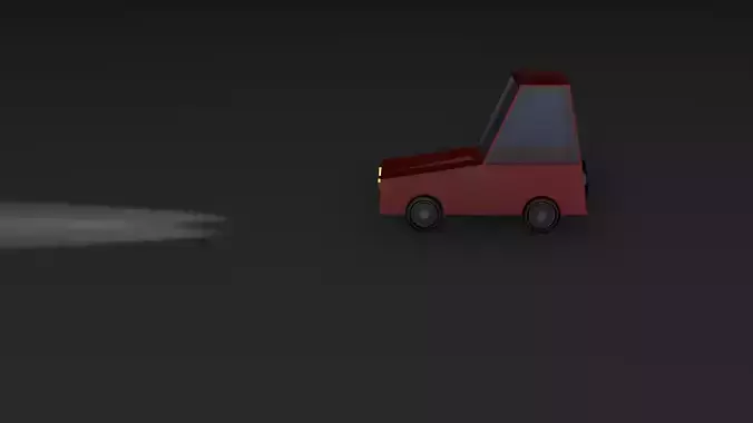 Low-poly Car PBR Game ready driving on road