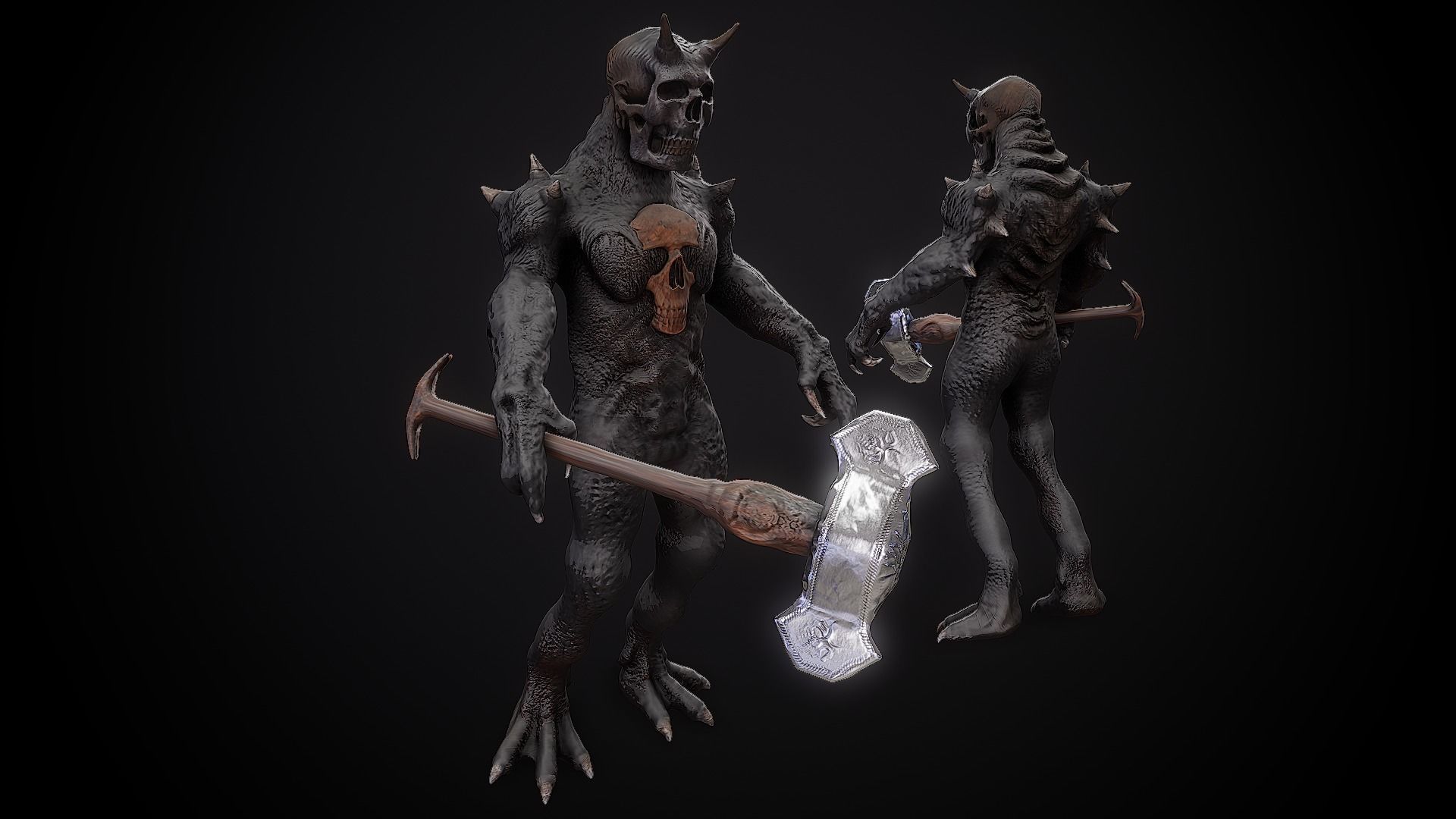 Monster hunter skull character fantasy  3D model_7