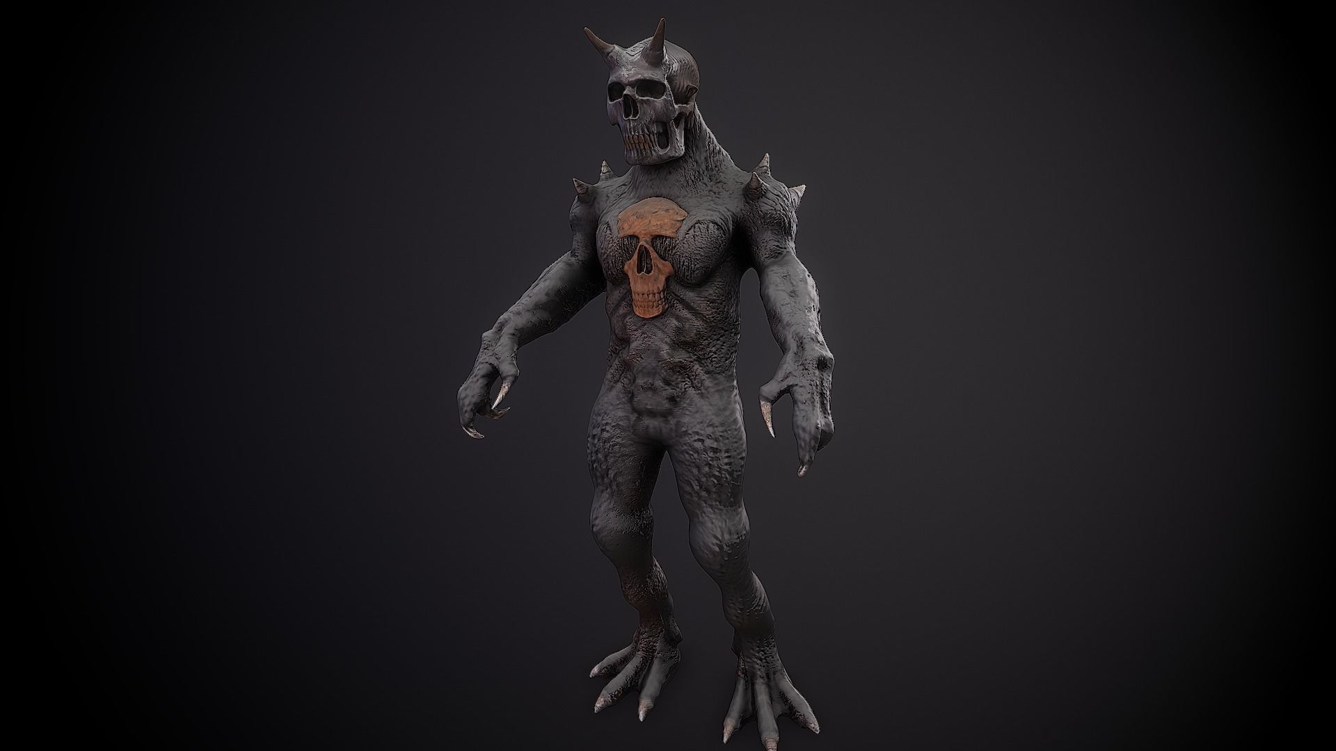 Monster hunter skull character fantasy  3D model_2