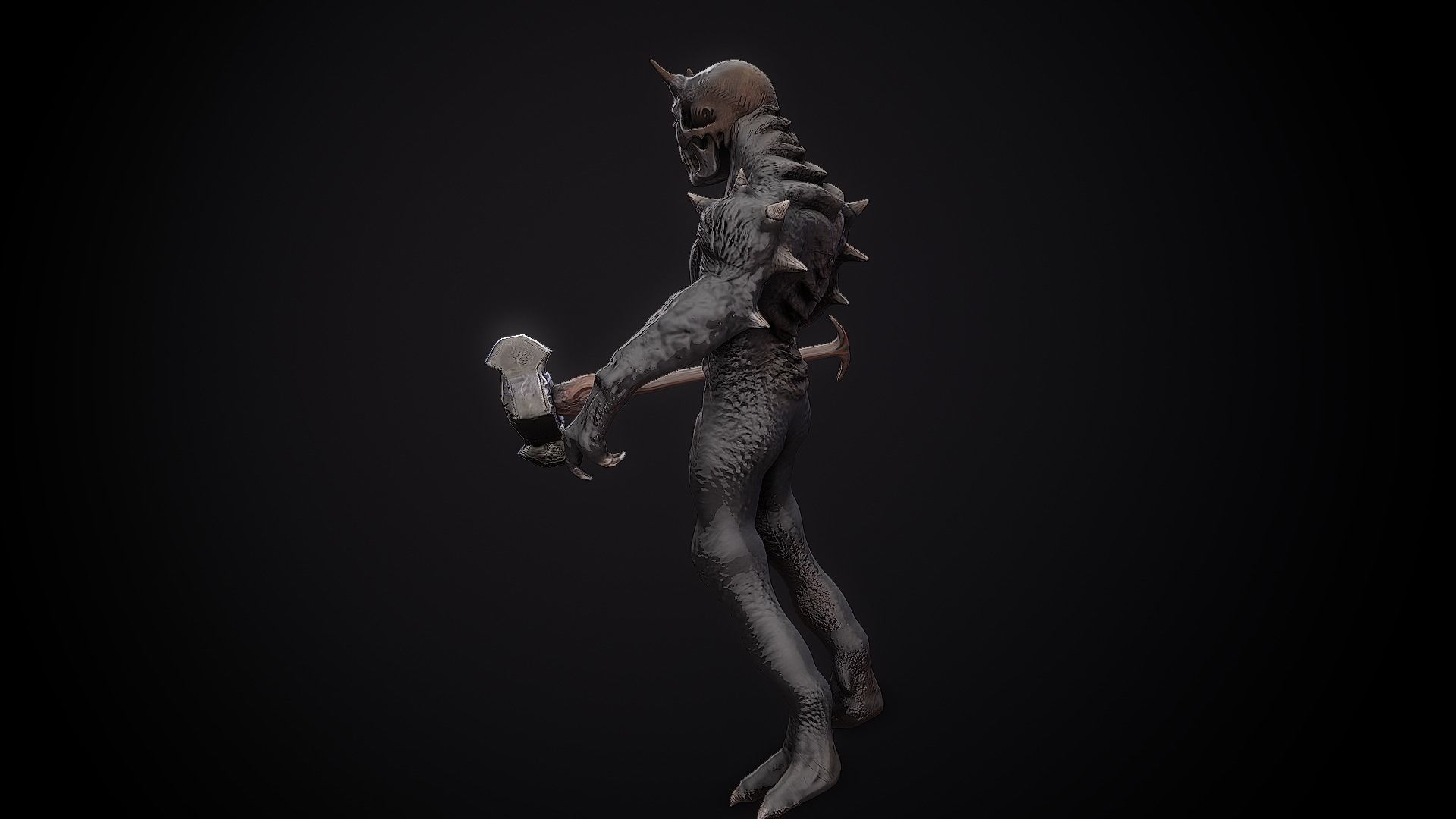 Monster hunter skull character fantasy  3D model_5