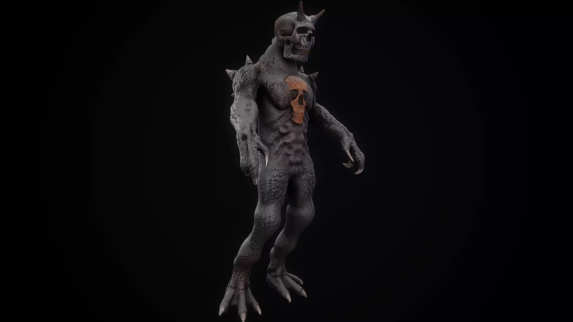 Monster hunter skull character fantasy  3D model_0