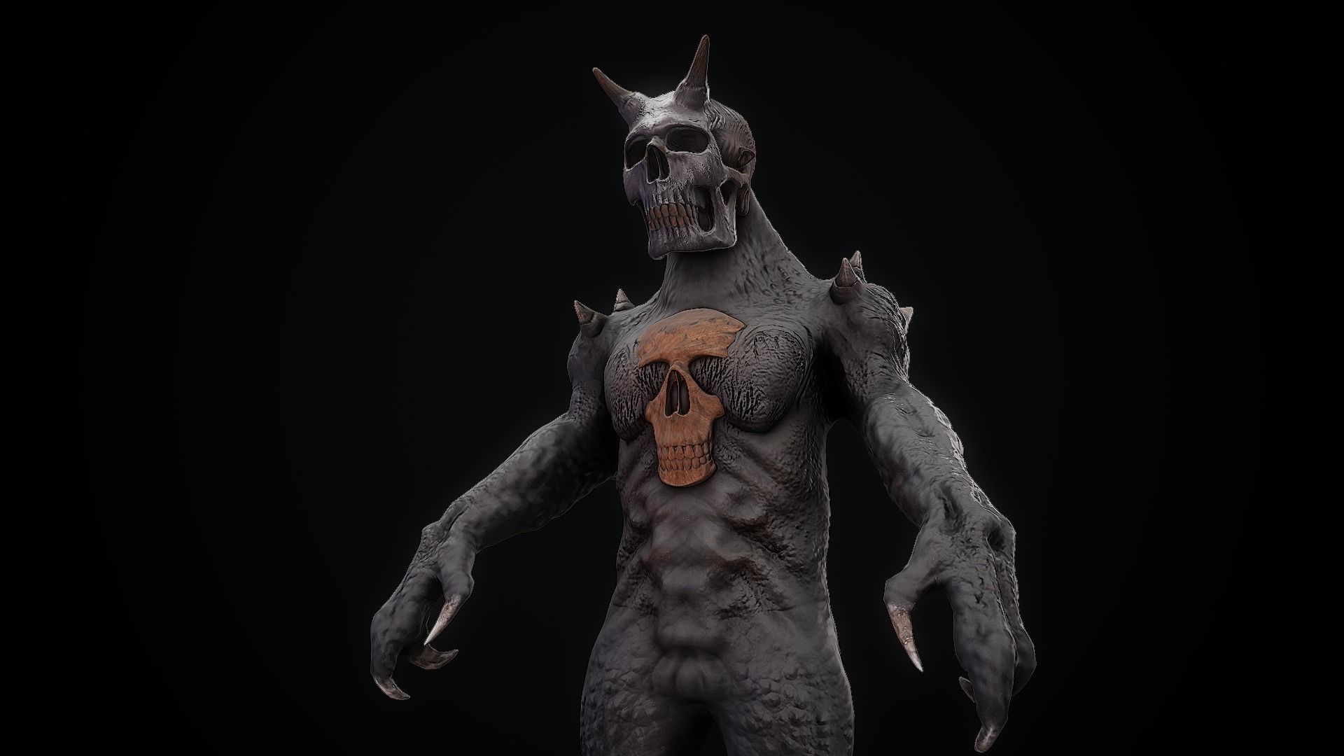 Monster hunter skull character fantasy  3D model_1