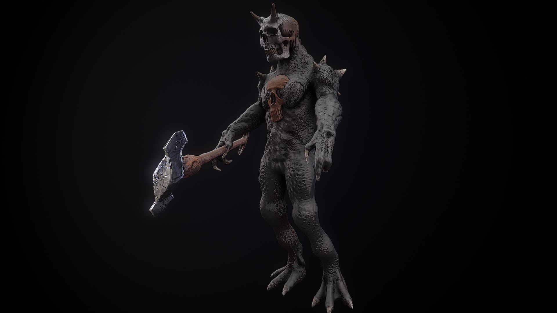 Monster hunter skull character fantasy  3D model_3