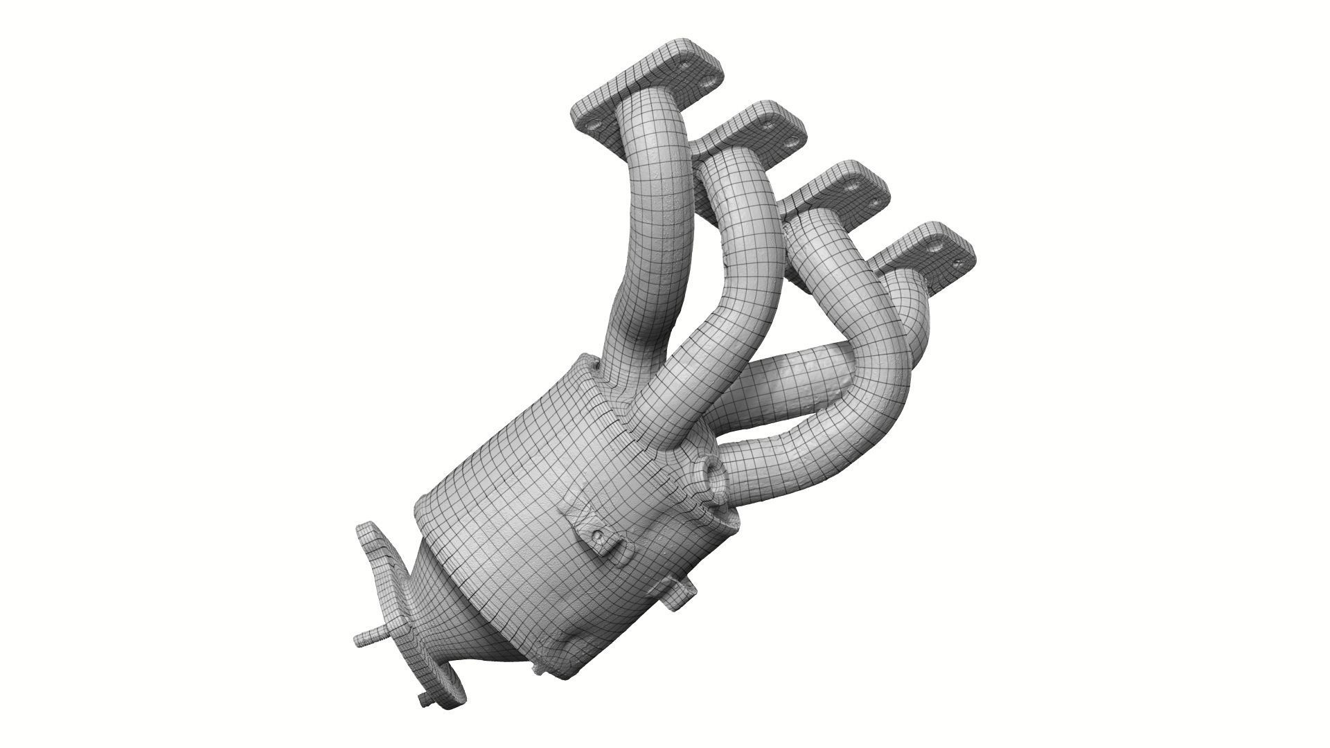 Rusty Exhaust Manifold Raw Scanned 3D model_8