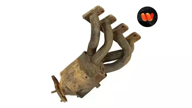 Rusty Exhaust Manifold Raw Scanned