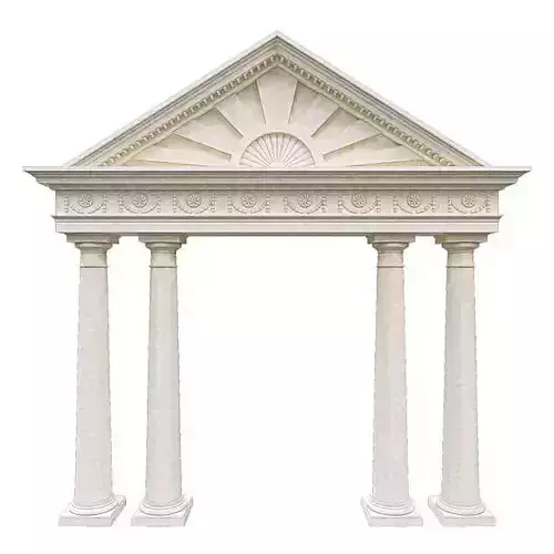 Pediment marble arch Low-poly 3D model
