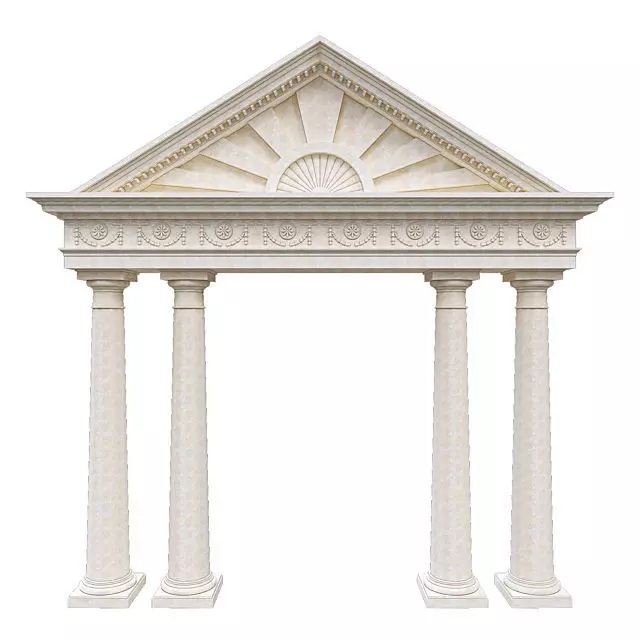 Pediment marble arch Low-poly 3D model