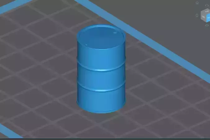 Metal barrel 200L Scale model 1 43 3D print model