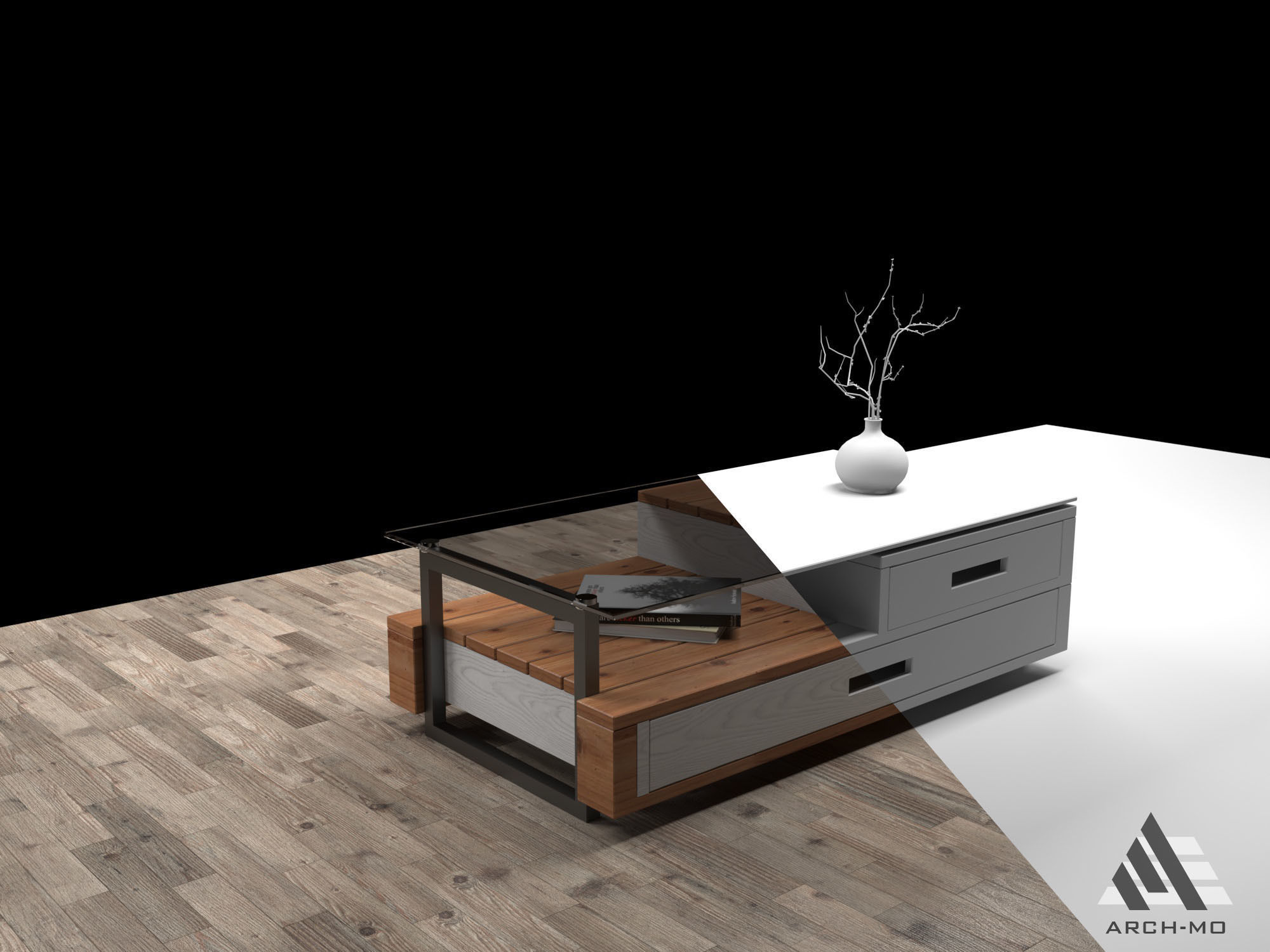 Coffee table 03- furniture Free low-poly 3D model_1