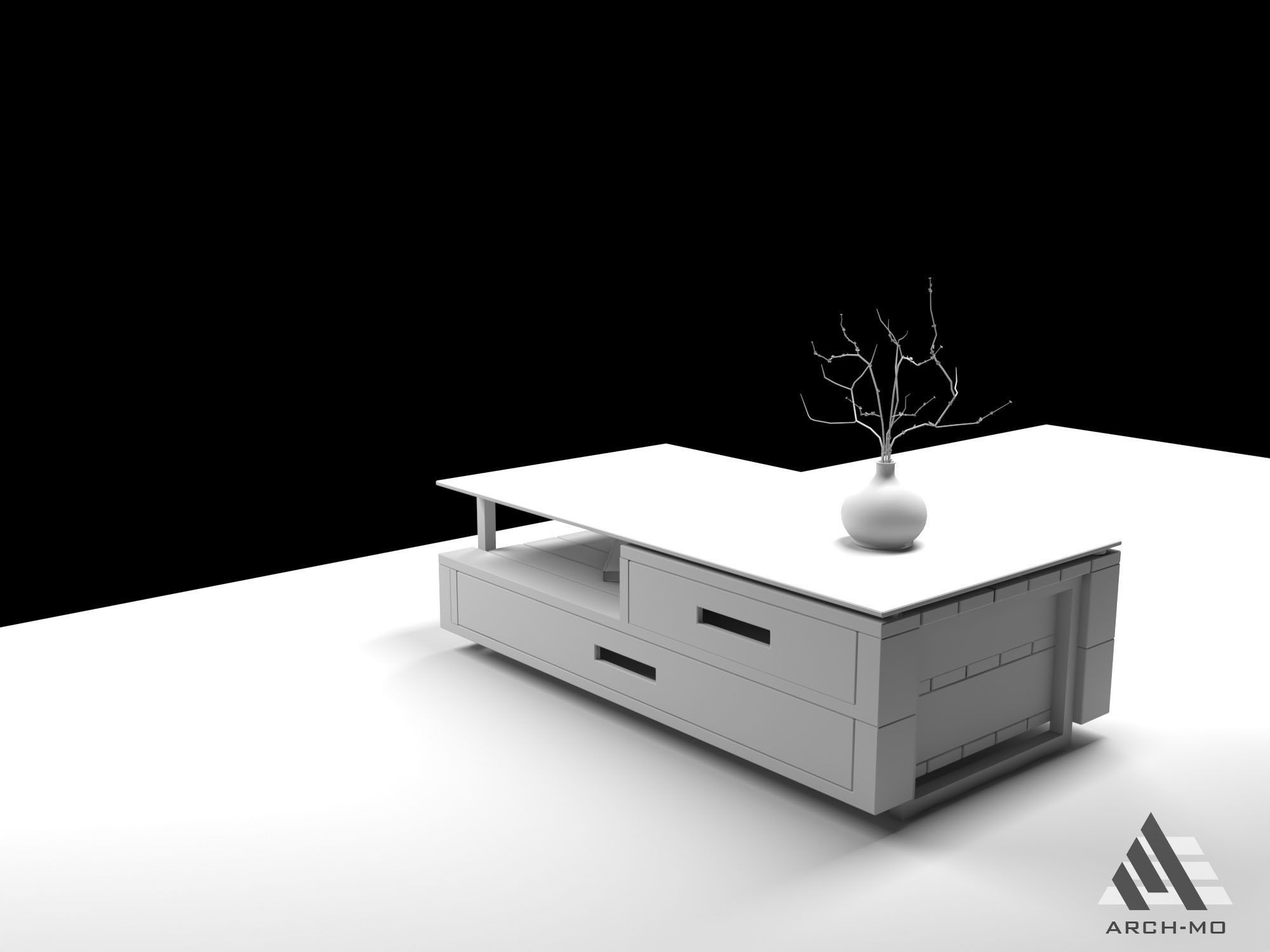 Coffee table 03- furniture Free low-poly 3D model_5