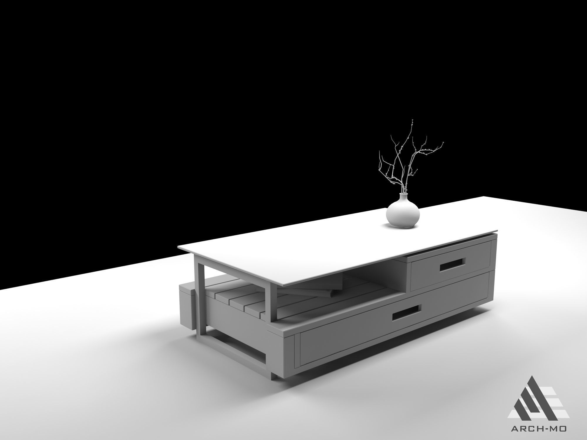 Coffee table 03- furniture Free low-poly 3D model_2