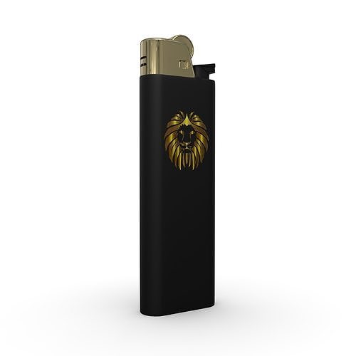 Lighter with gold lion 3D model