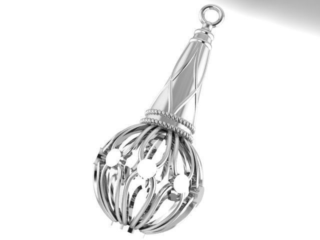 Pendant with Ball  3D print model_8