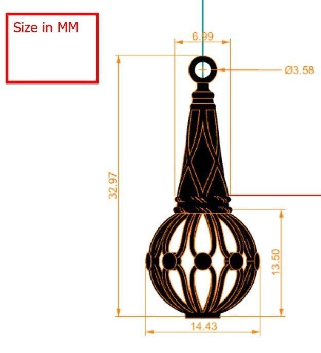 Pendant with Ball  3D print model_3