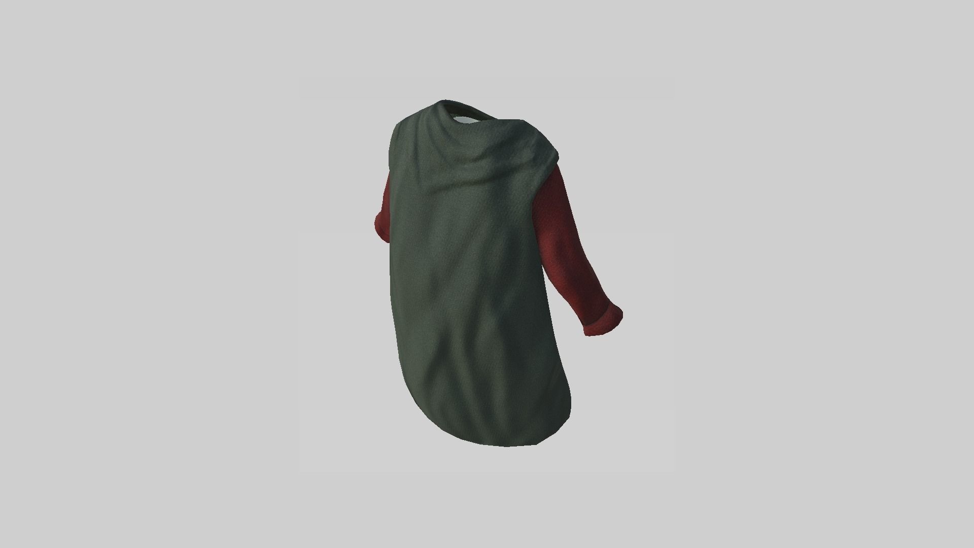 Hobbit Outfit 01 Red - Character Design Fashion Low-poly 3D model_3