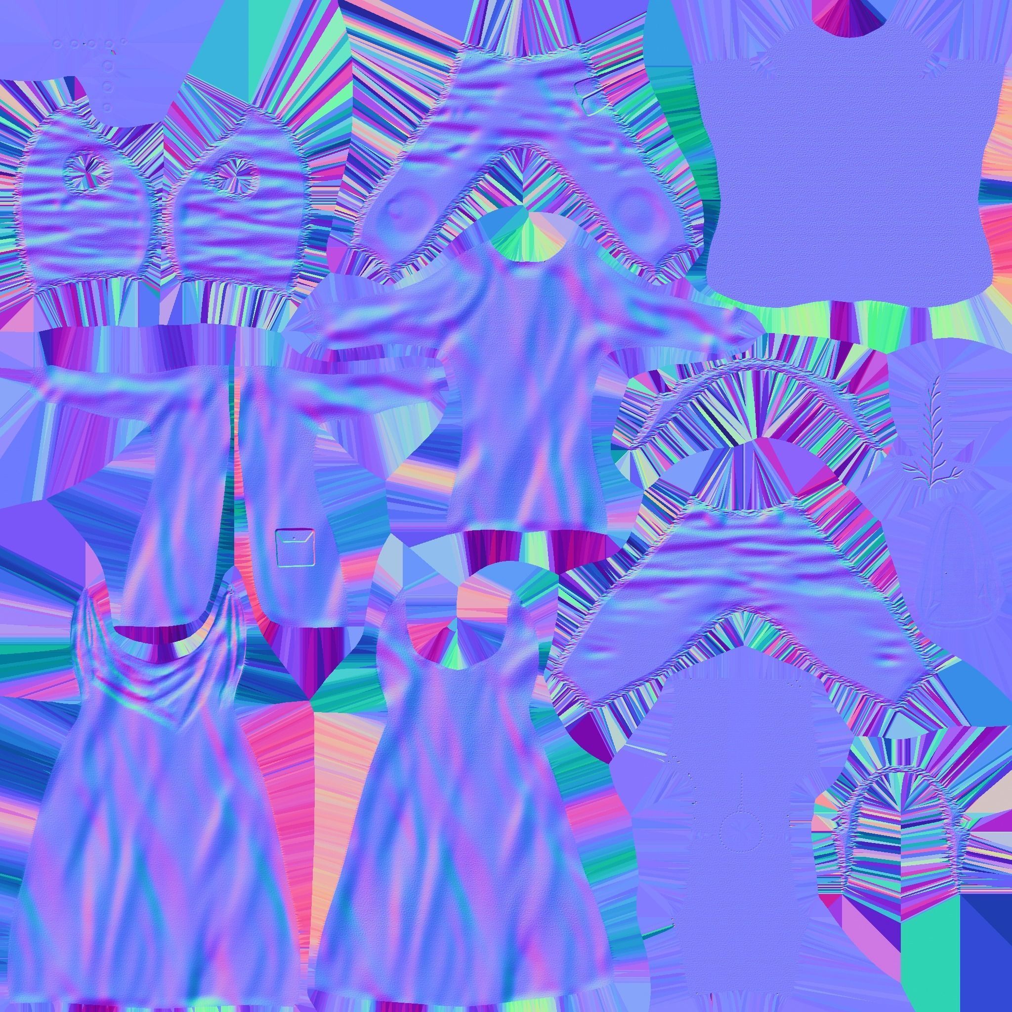 Hobbit Outfit 01 Red - Character Design Fashion Low-poly 3D model_19