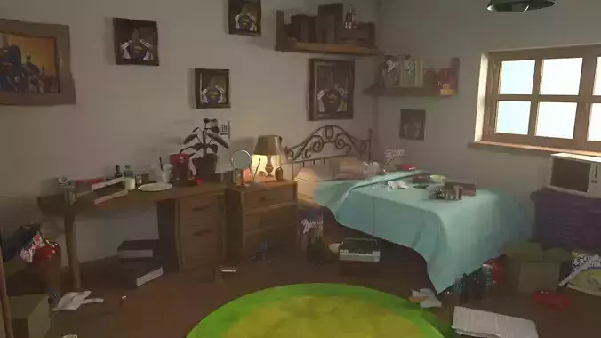 Cartoon Room 3D model