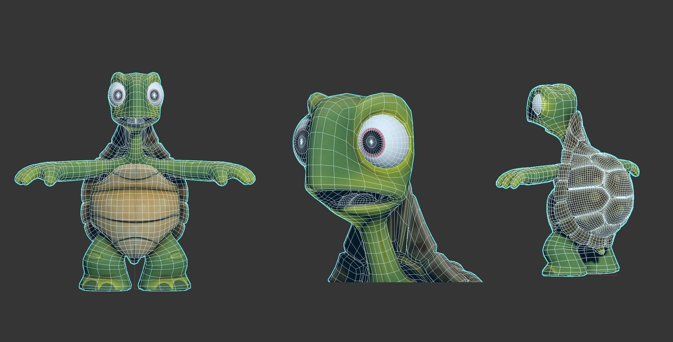 Turtle biped stylized Low-poly 3D model_5