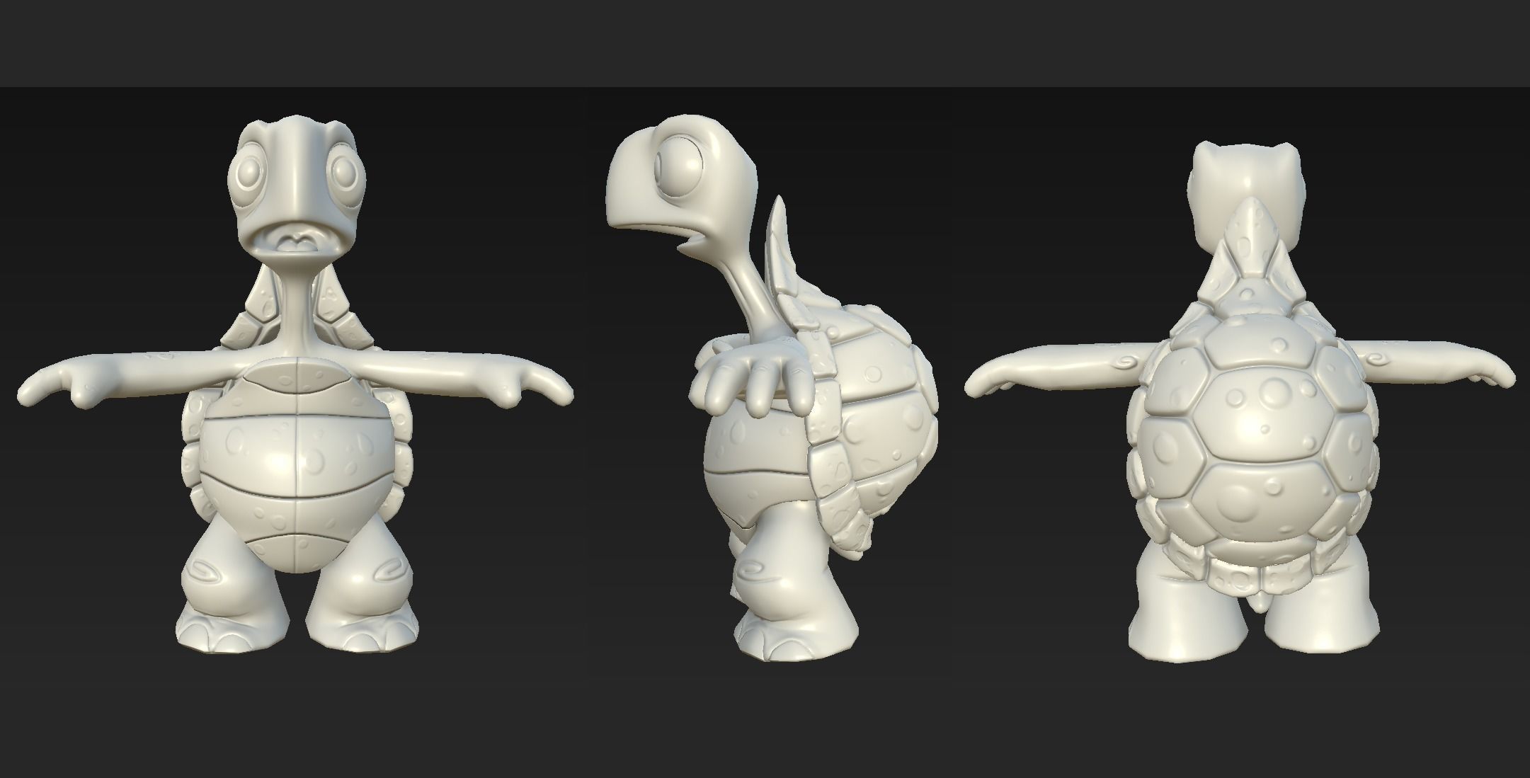 Turtle biped stylized Low-poly 3D model_8