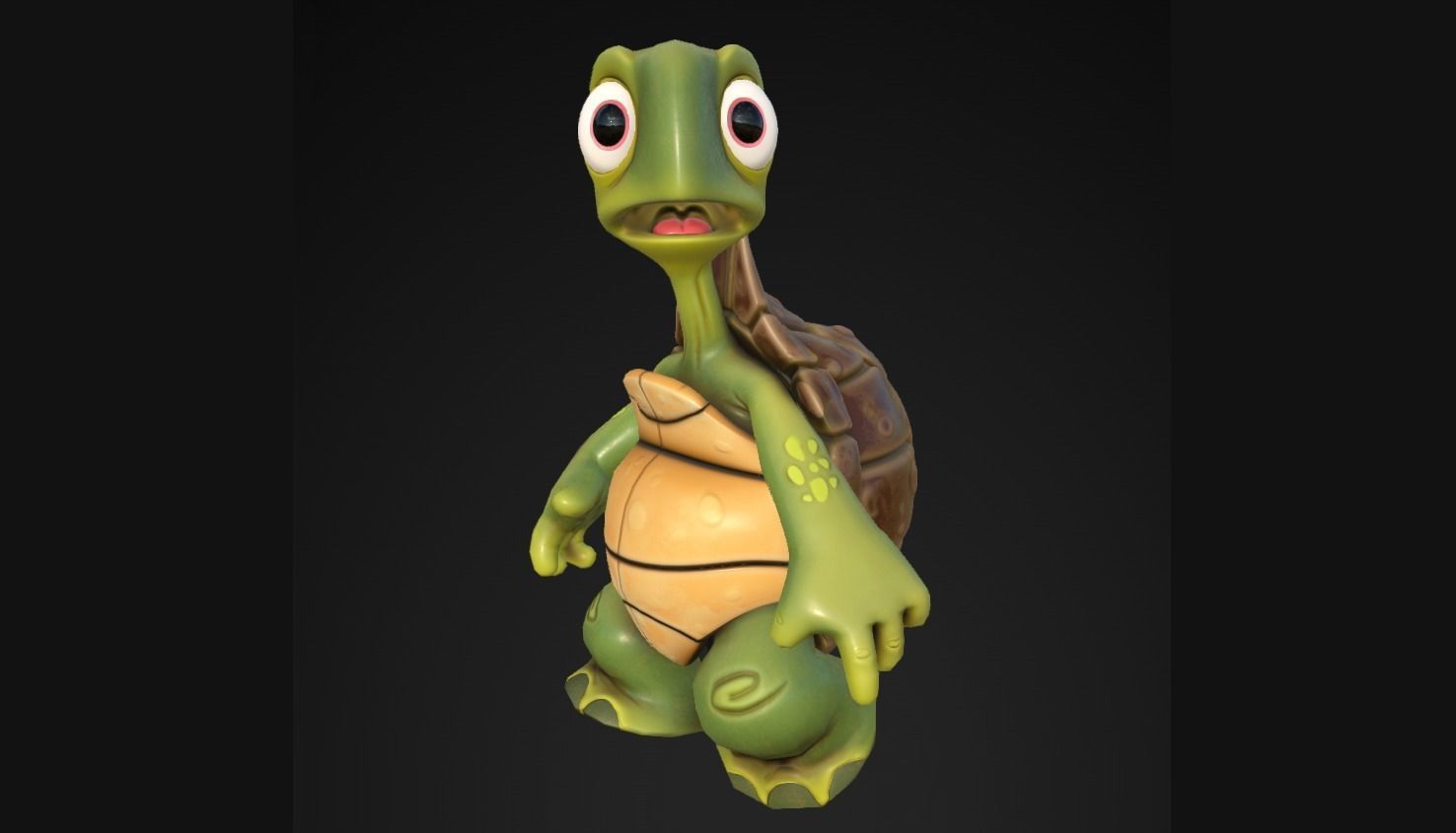 Turtle biped stylized Low-poly 3D model_3
