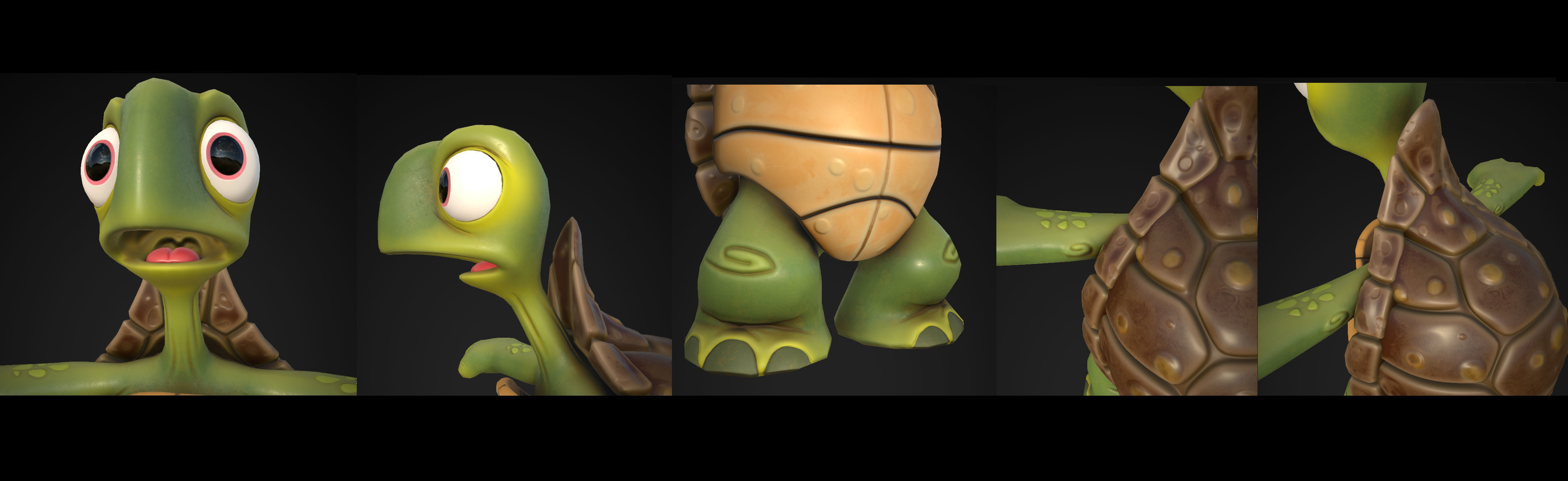 Turtle biped stylized Low-poly 3D model_4
