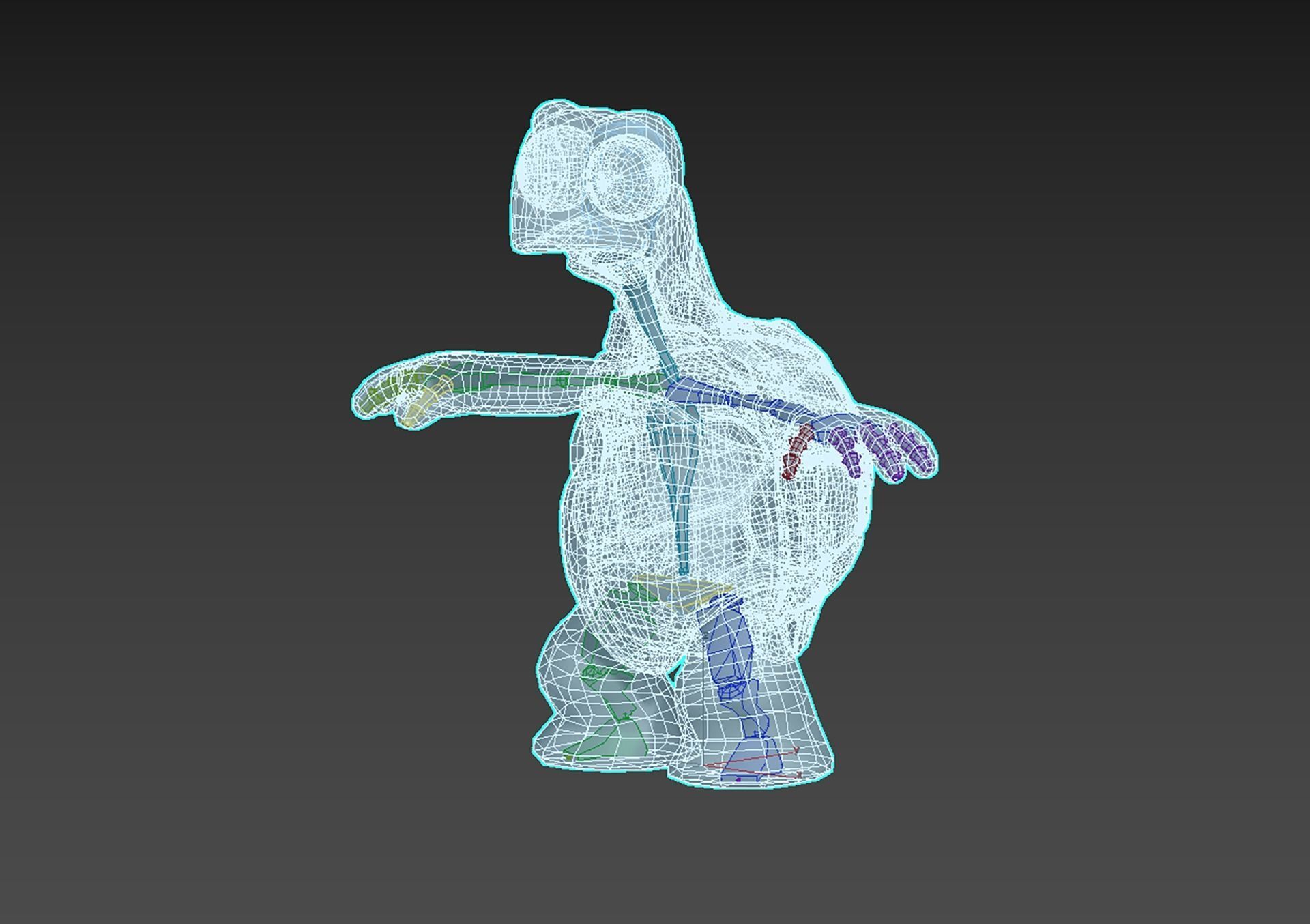 Turtle biped stylized Low-poly 3D model_6