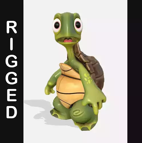 Turtle biped stylized Low-poly 3D model