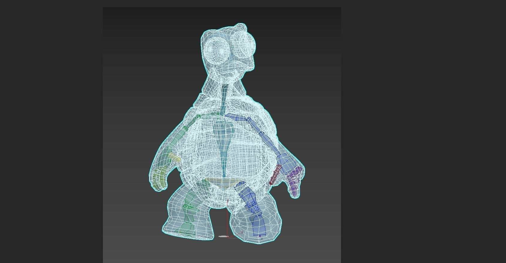 Turtle biped stylized Low-poly 3D model_7