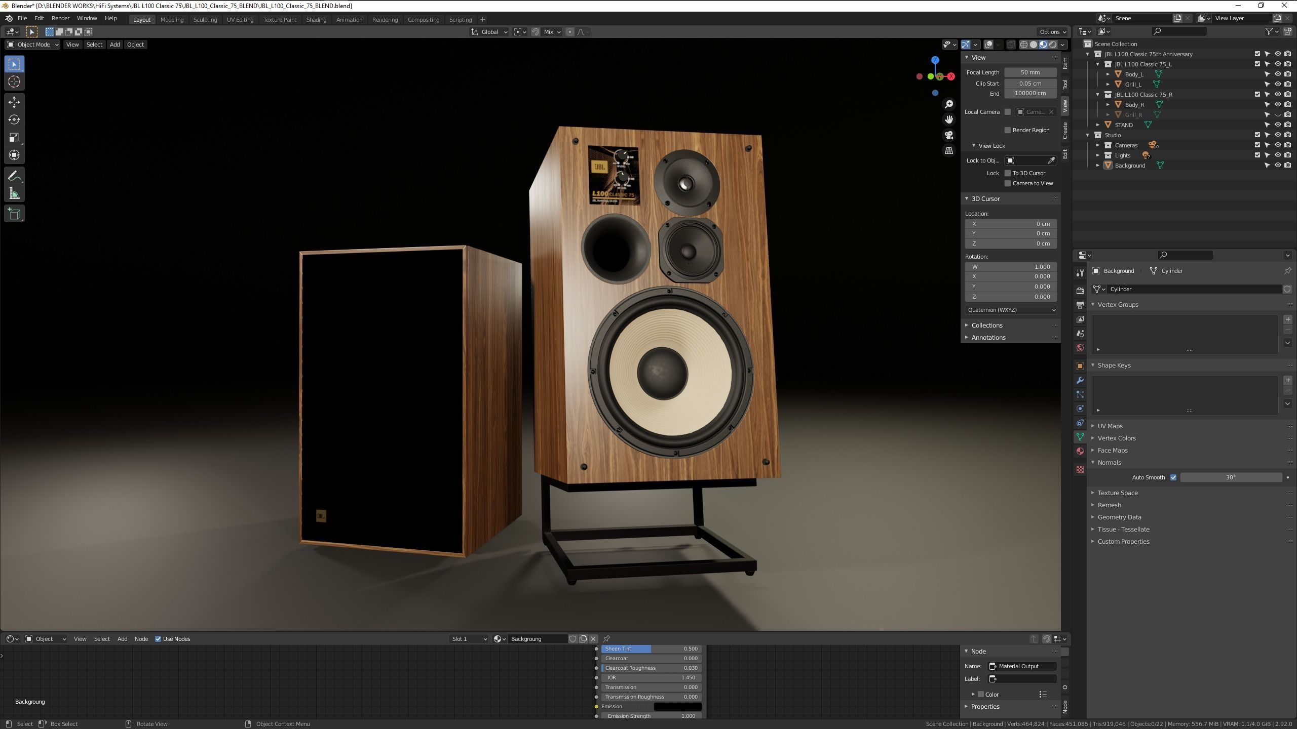 JBL L100 Classic 75th Anniversary Edition 3D model_11