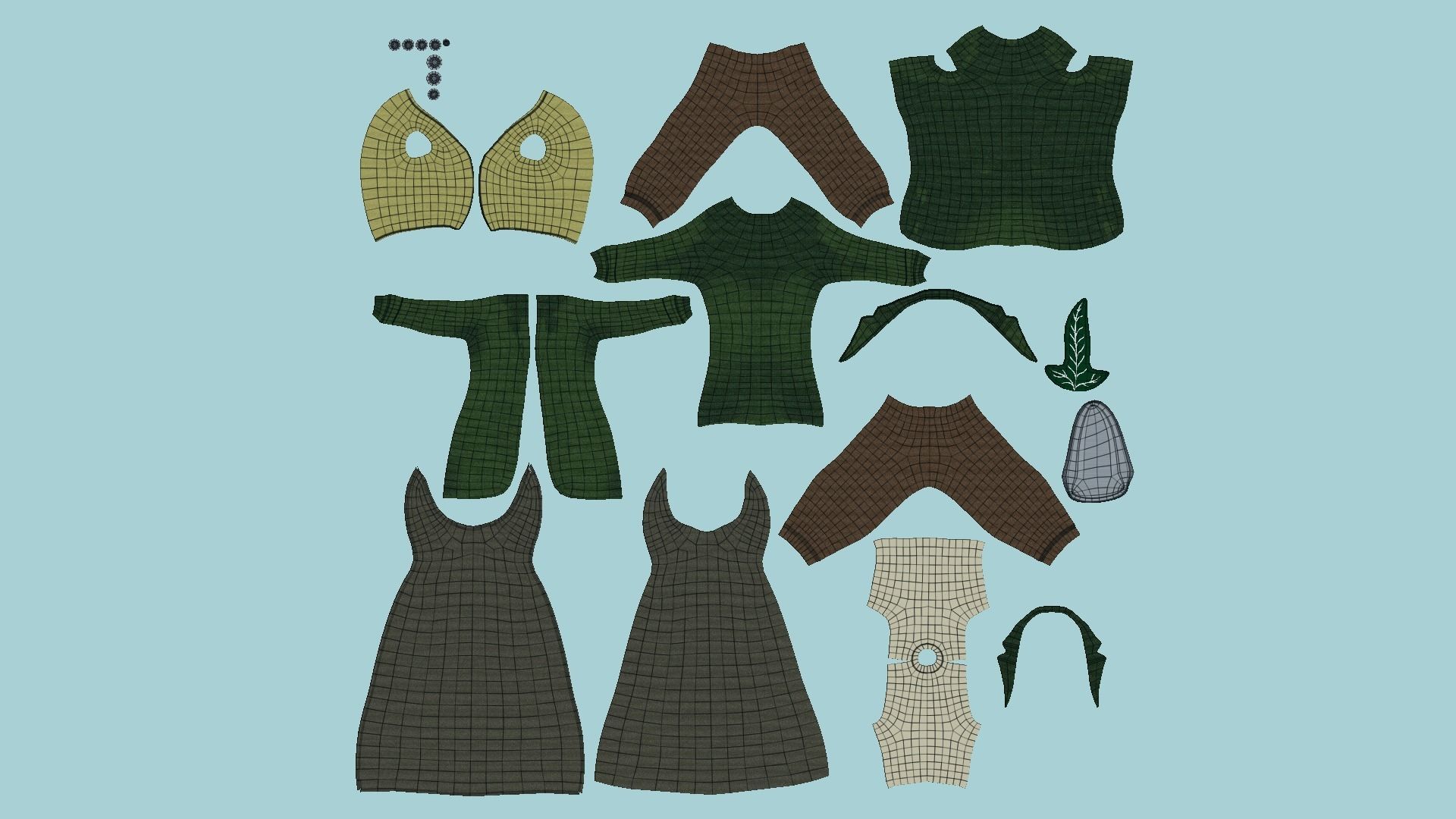 06 Hobbit Outfit Colors - Character Design Fashion 3D Model Collection_44