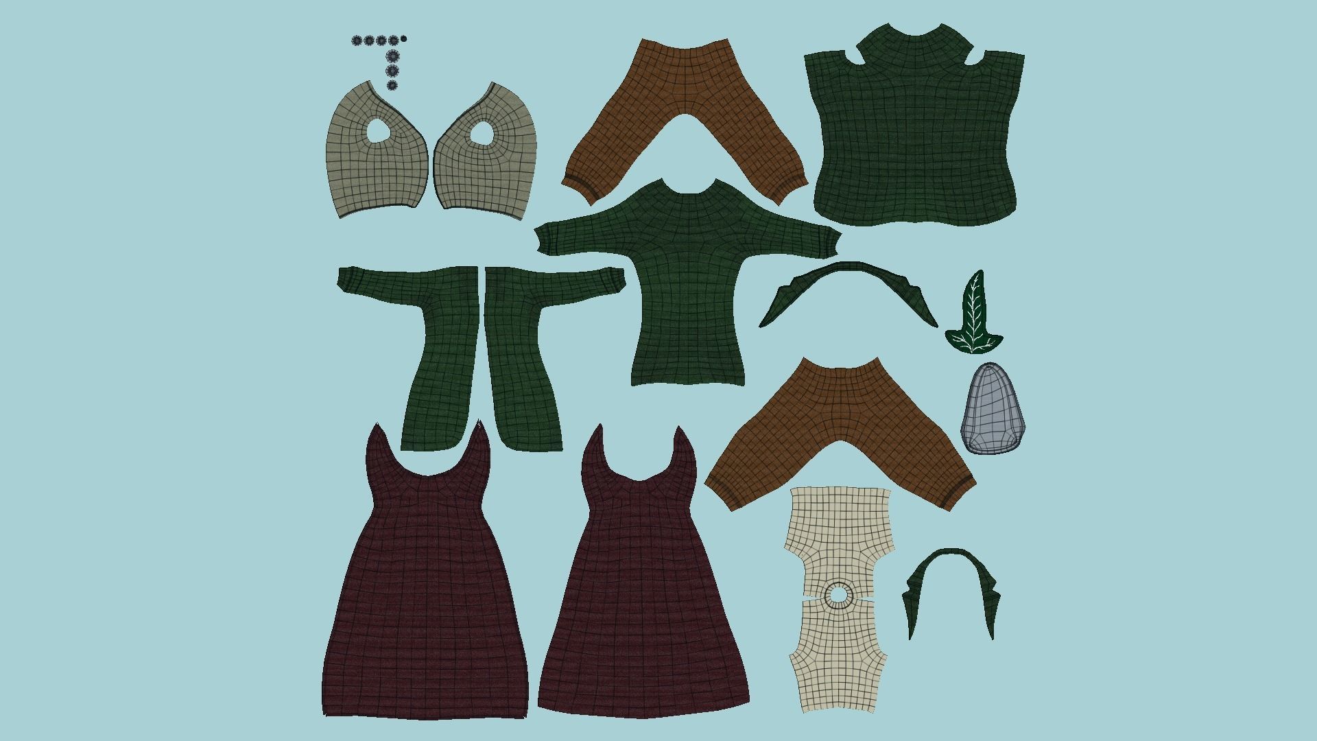 06 Hobbit Outfit Colors - Character Design Fashion 3D Model Collection_43