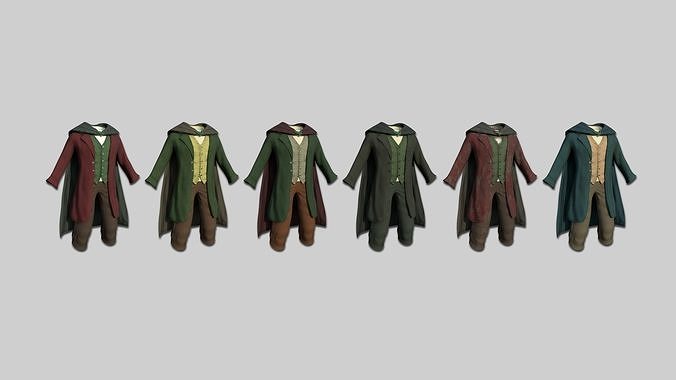06 Hobbit Outfit Colors - Character Design Fashion 3D Model Collection