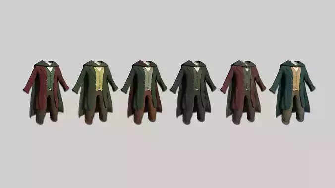 06 Hobbit Outfit Colors - Character Design Fashion 3D Model Collection