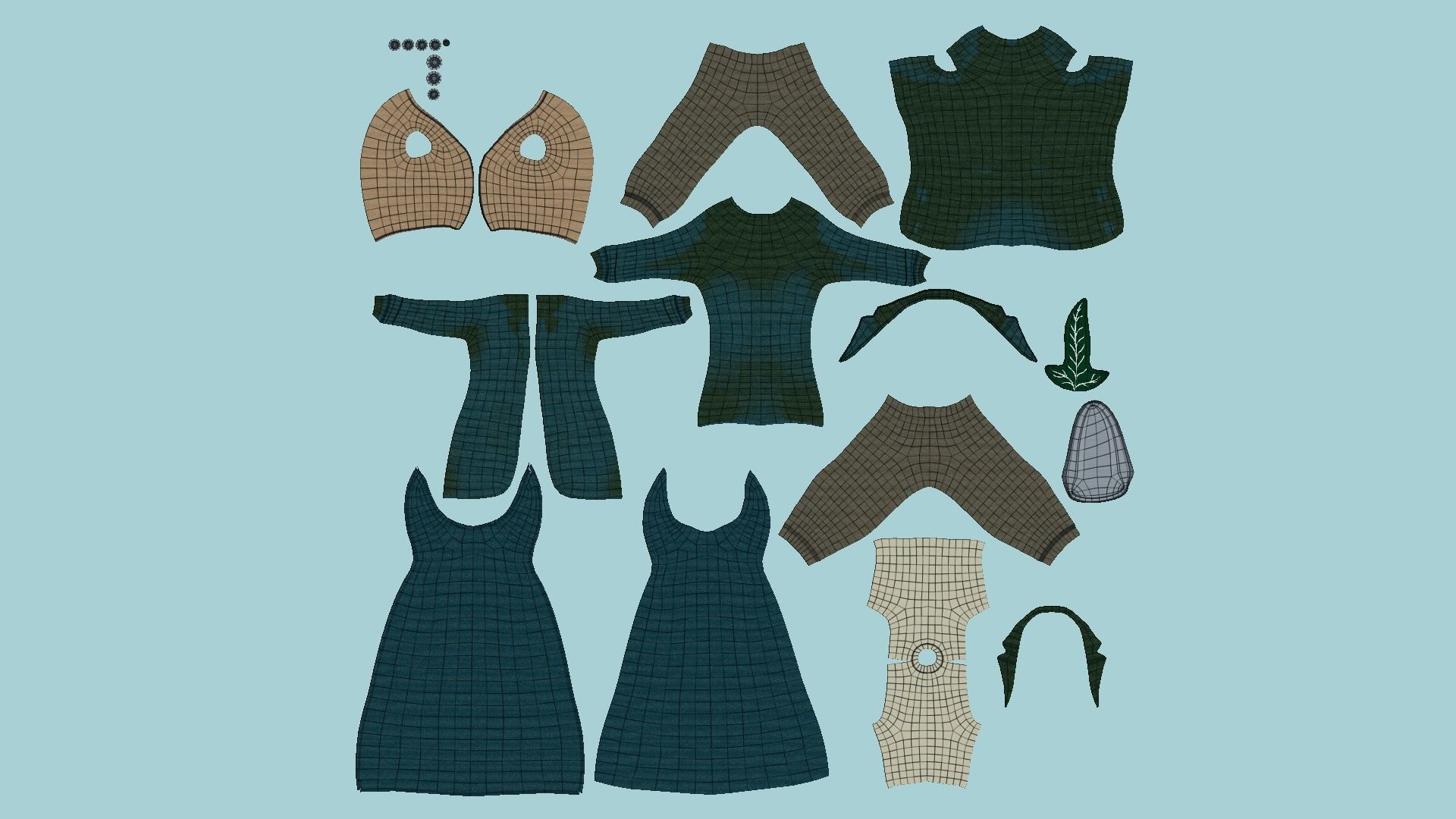 06 Hobbit Outfit Colors - Character Design Fashion 3D Model Collection_40