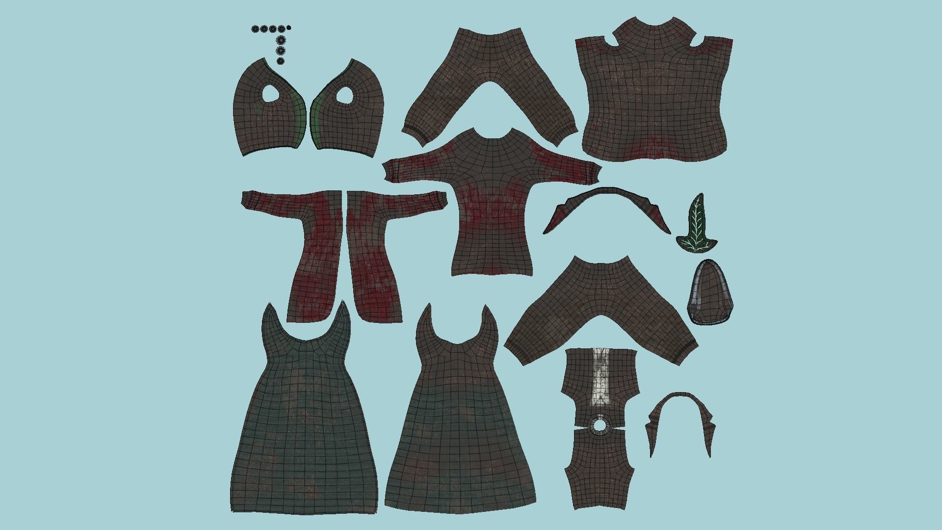 06 Hobbit Outfit Colors - Character Design Fashion 3D Model Collection_48