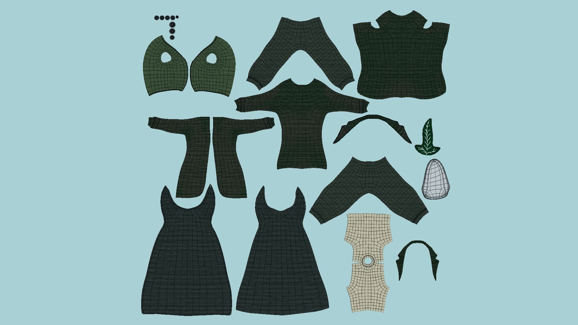 06 Hobbit Outfit Colors - Character Design Fashion 3D Model Collection_45