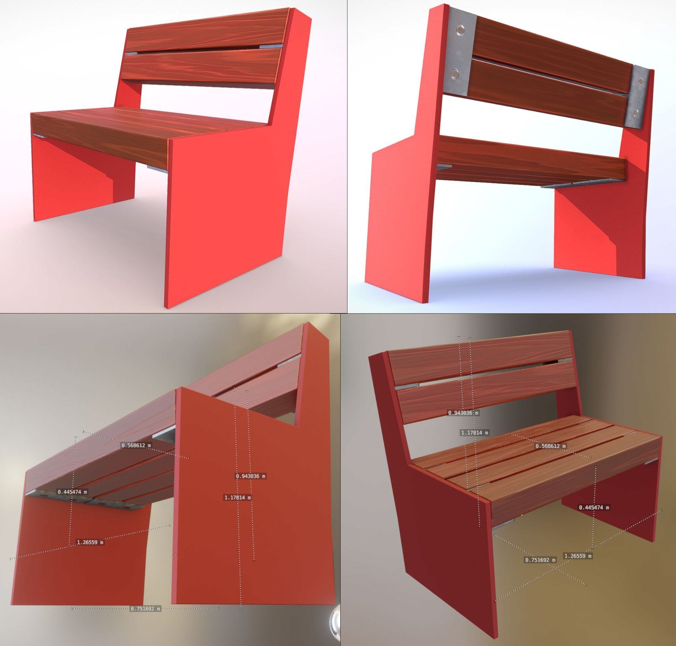 All Type 8 Park Benches 3D Model Collection_85