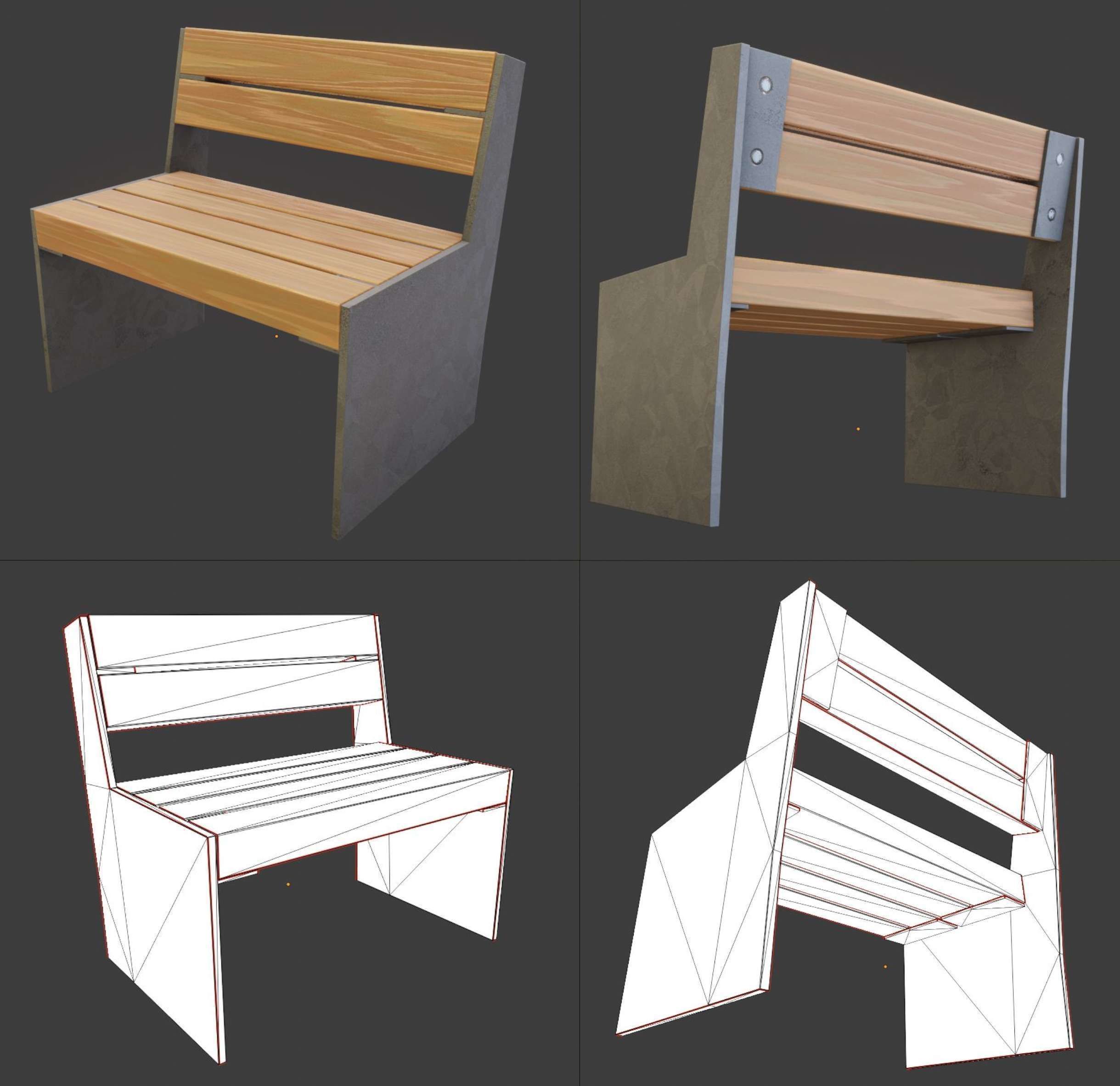 All Type 8 Park Benches 3D Model Collection_100
