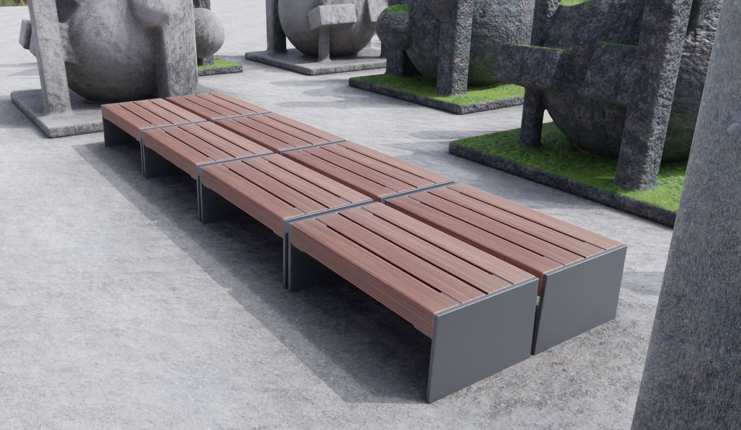 All Type 8 Park Benches 3D Model Collection_33