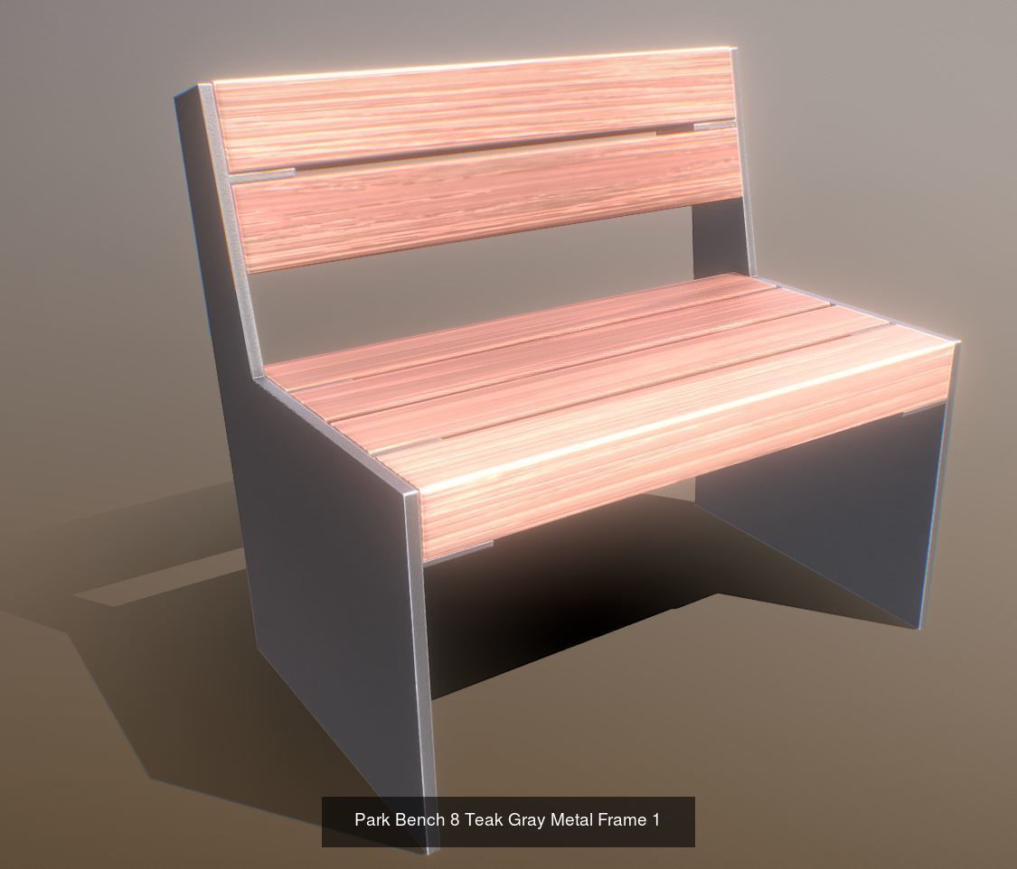 All Type 8 Park Benches 3D Model Collection_7