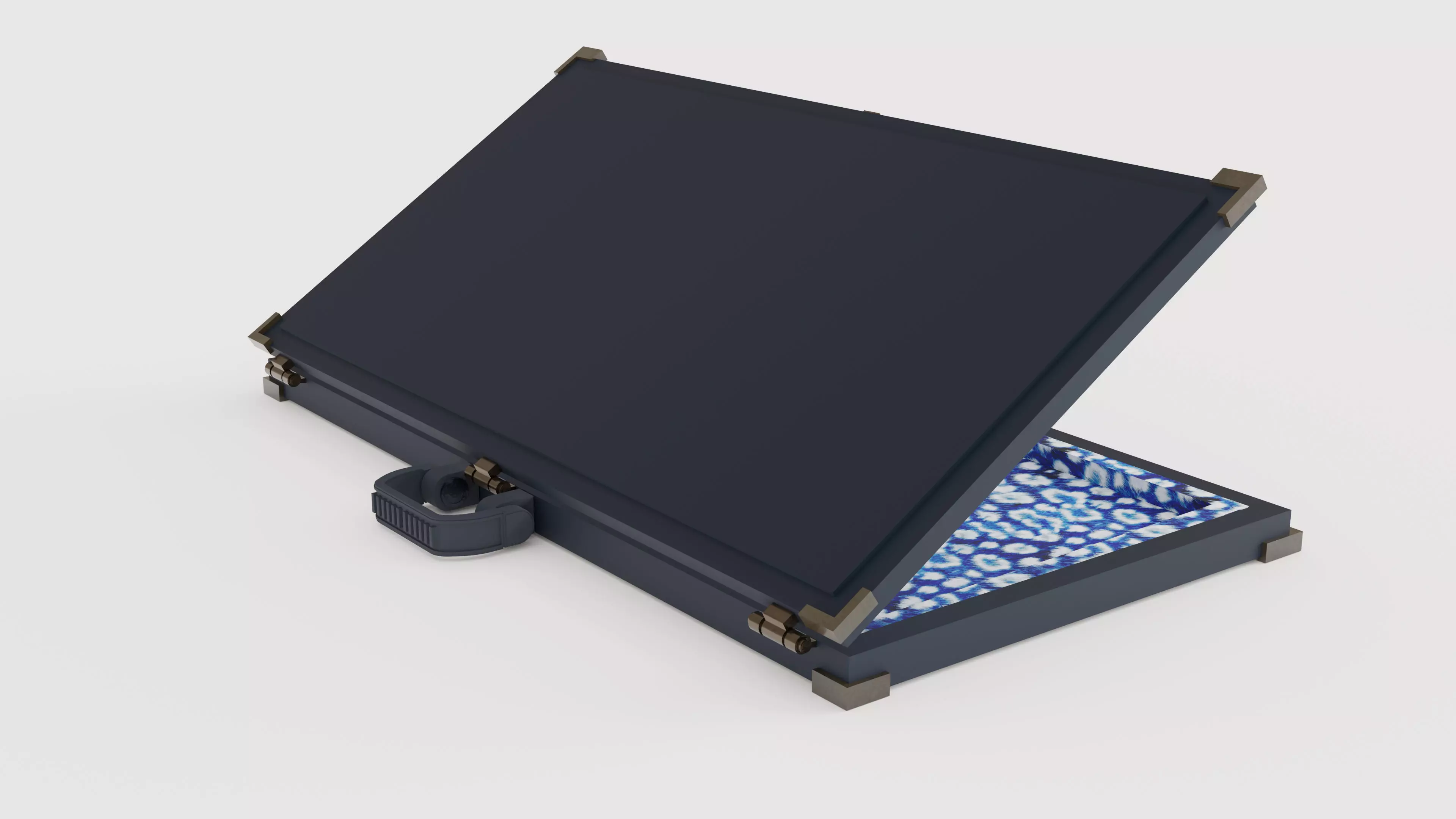 Military Weapon Case Dark Blue Leopard Color Low-poly 3D model_0