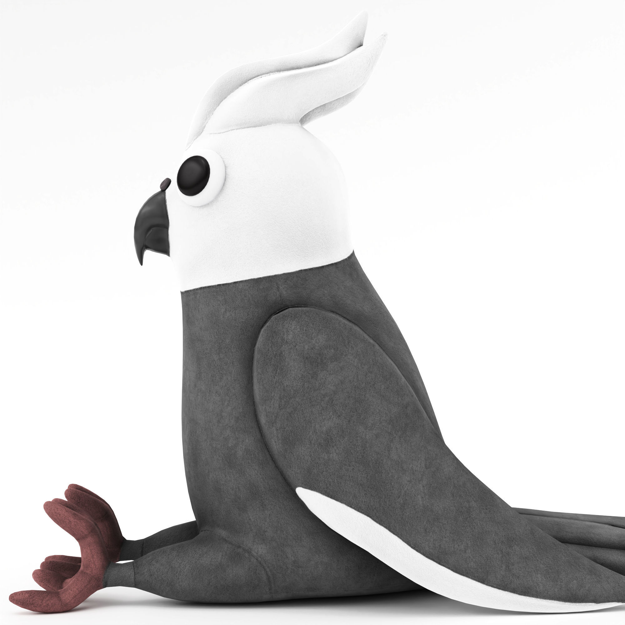 Toy cockatiel parrot Low-poly 3D model_5