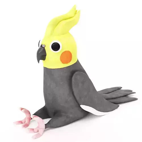 Toy cockatiel parrot