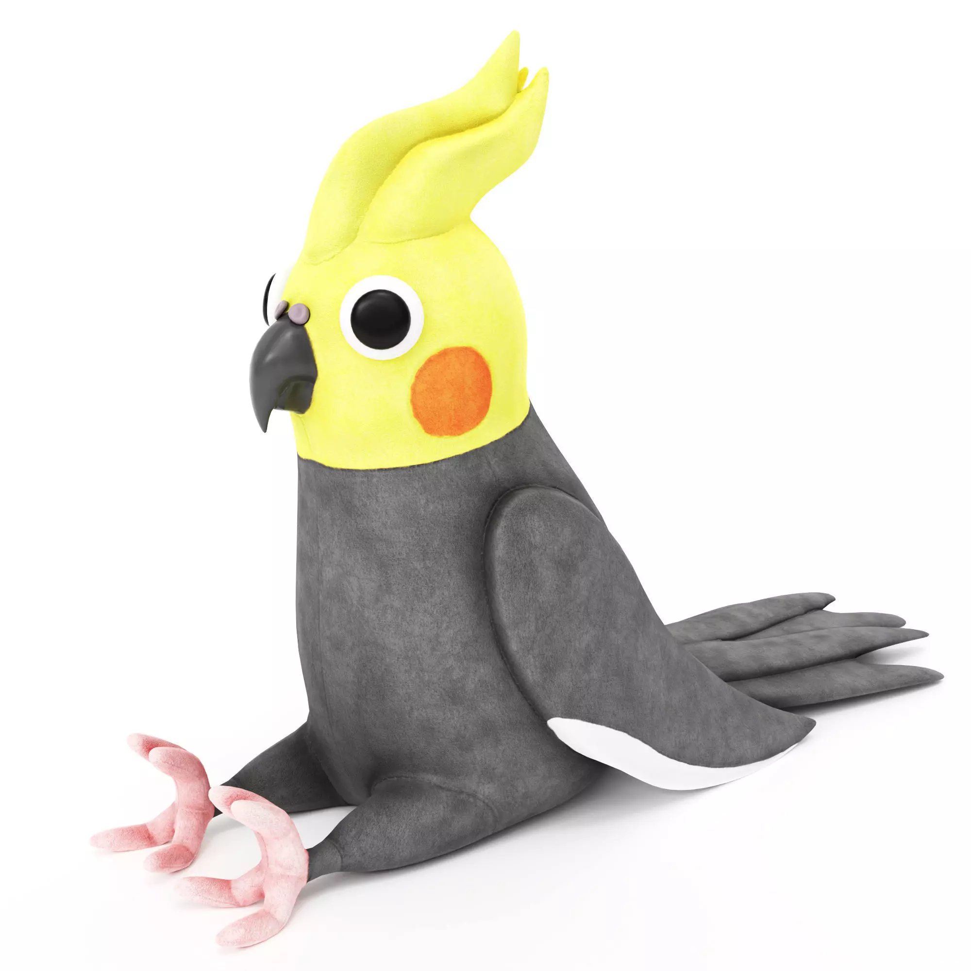 Toy cockatiel parrot Low-poly 3D model_0
