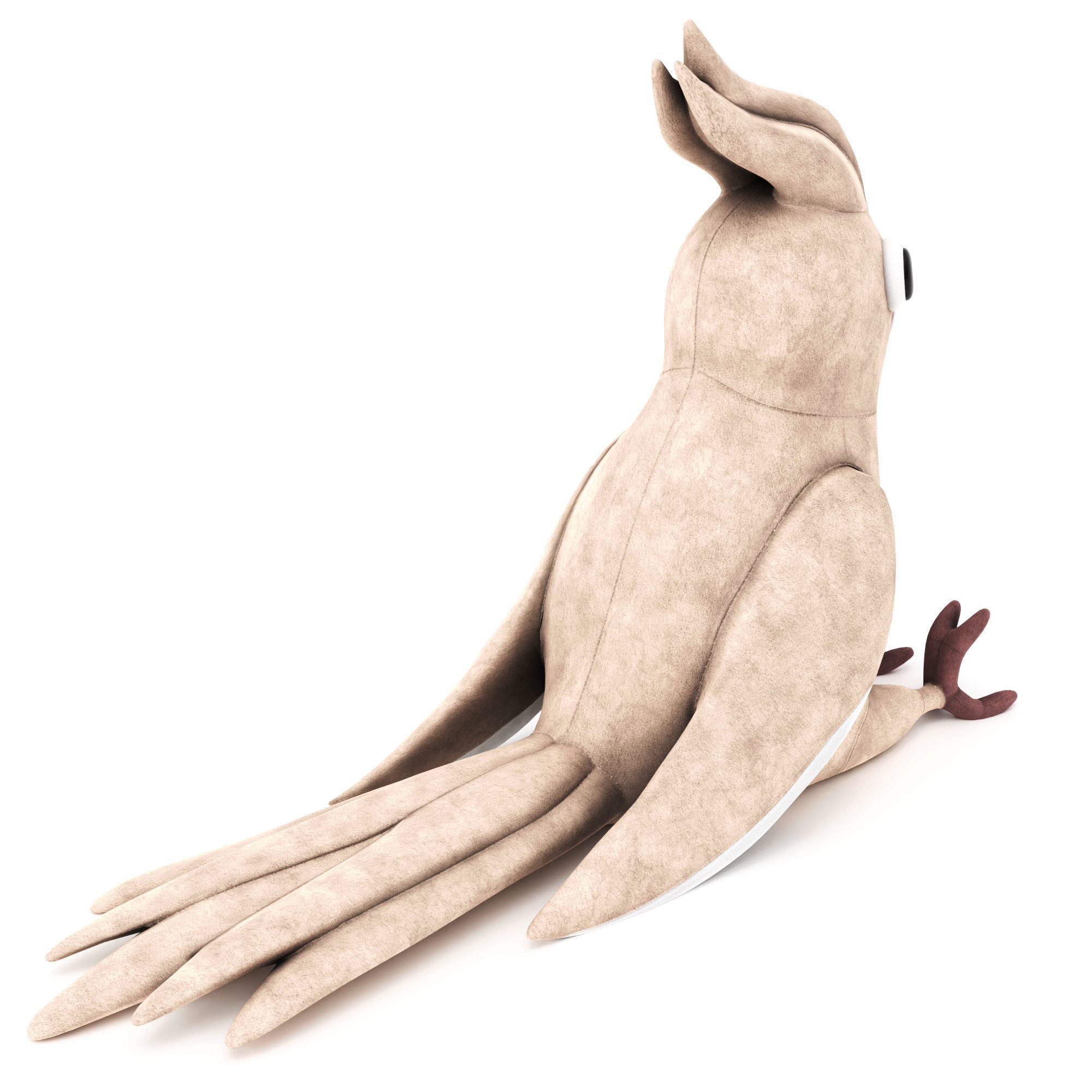 Toy cockatiel parrot Low-poly 3D model_2