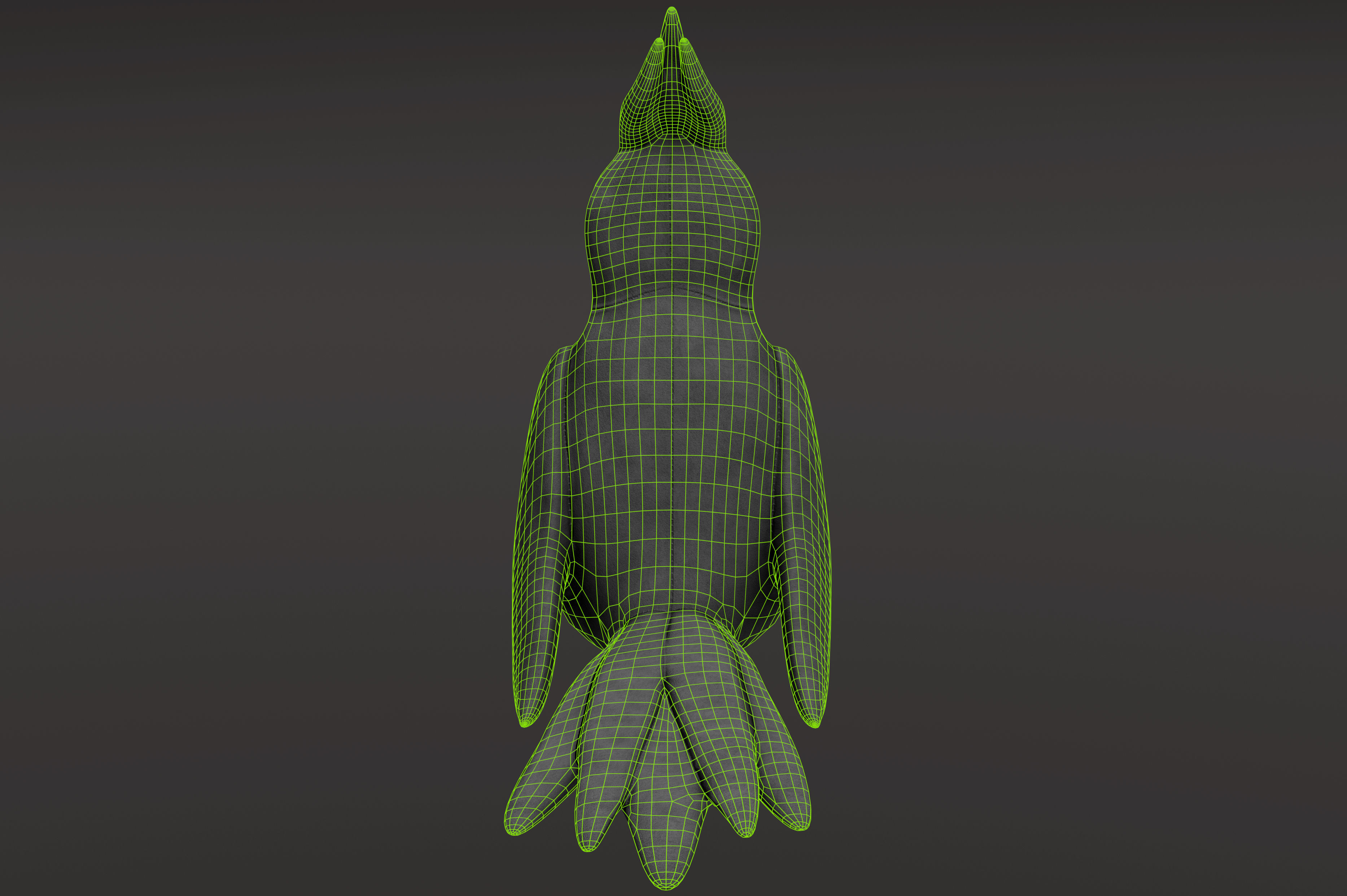 Toy cockatiel parrot Low-poly 3D model_9