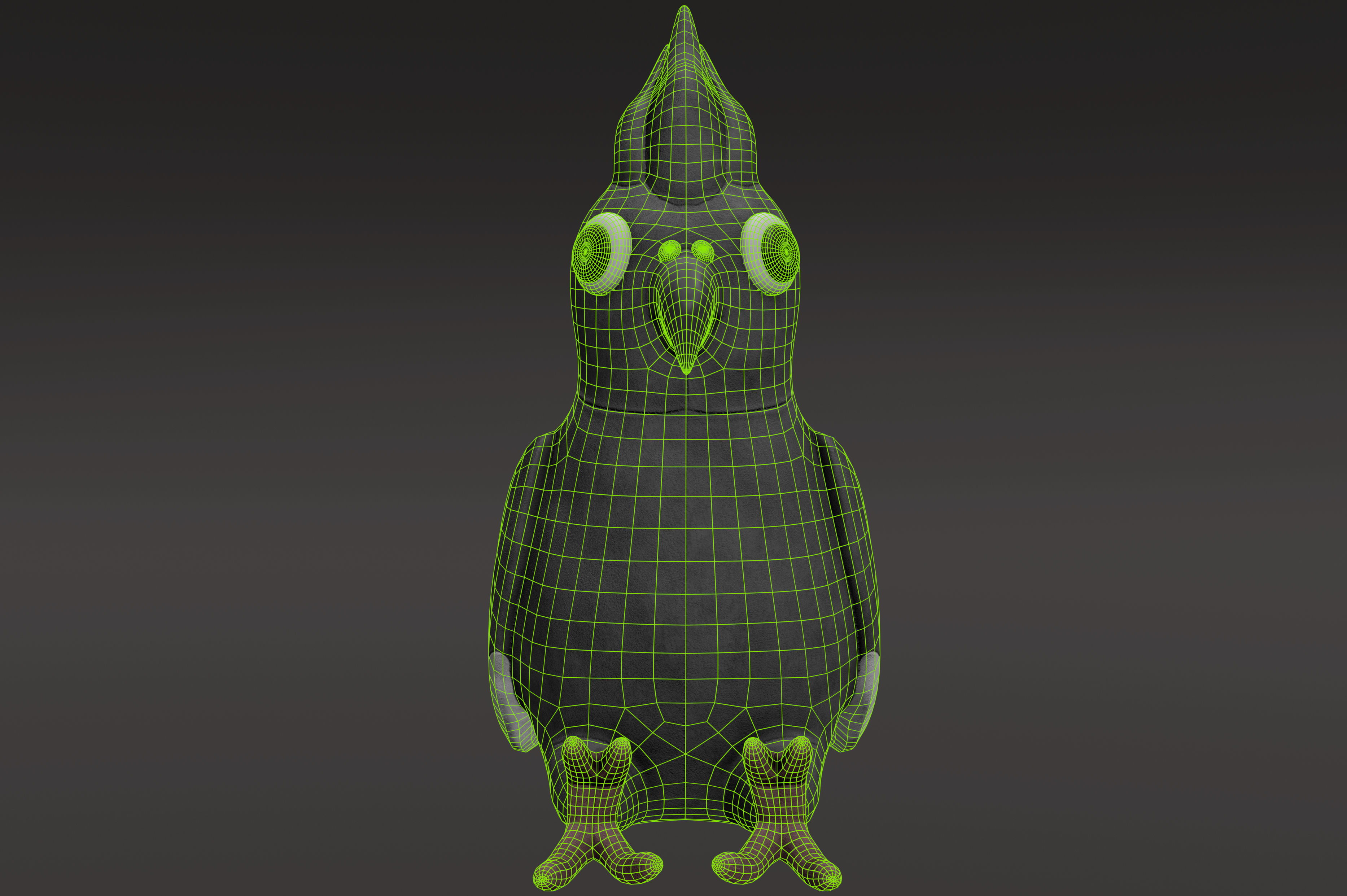 Toy cockatiel parrot Low-poly 3D model_7