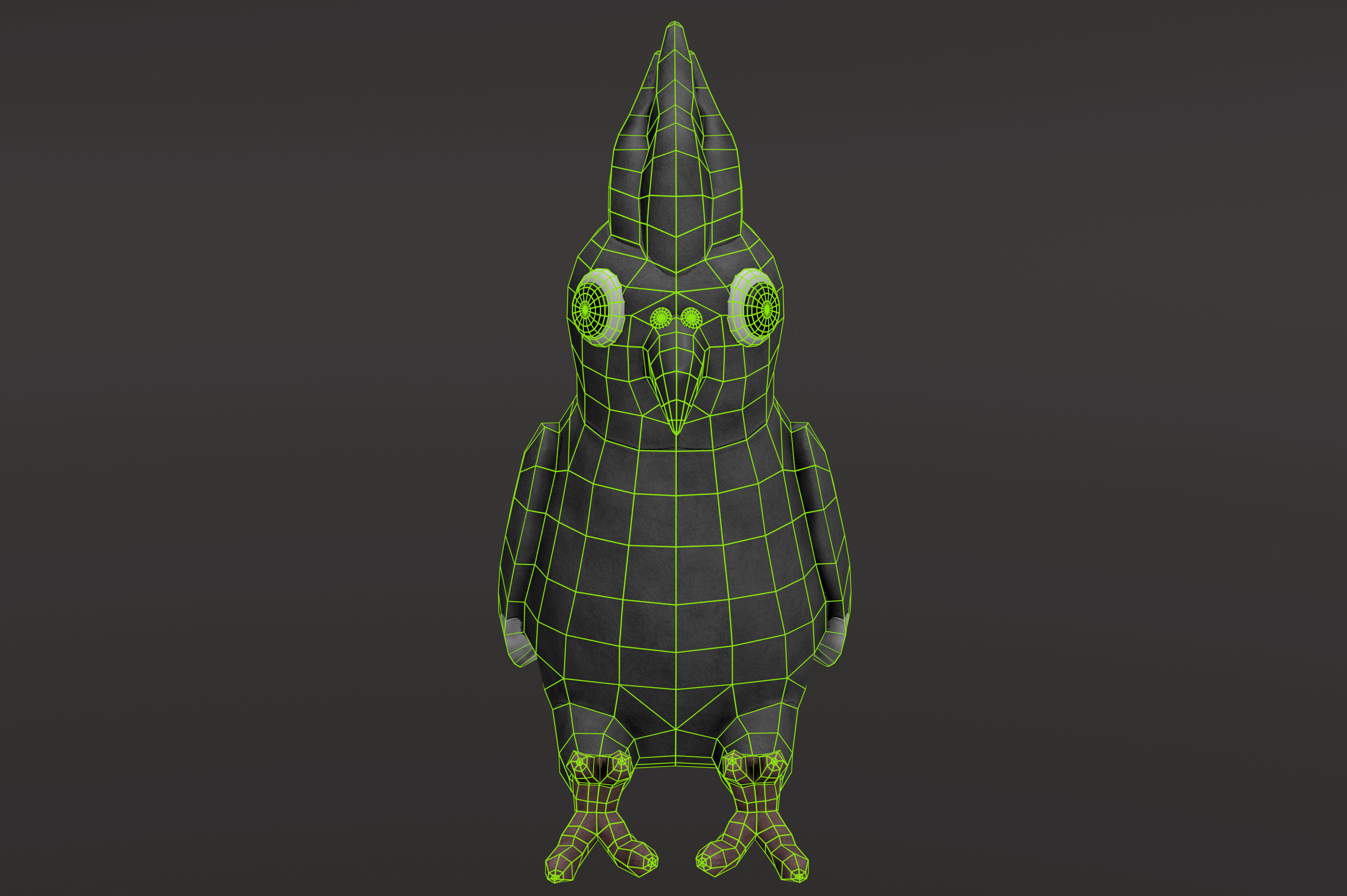 Toy cockatiel parrot Low-poly 3D model_8