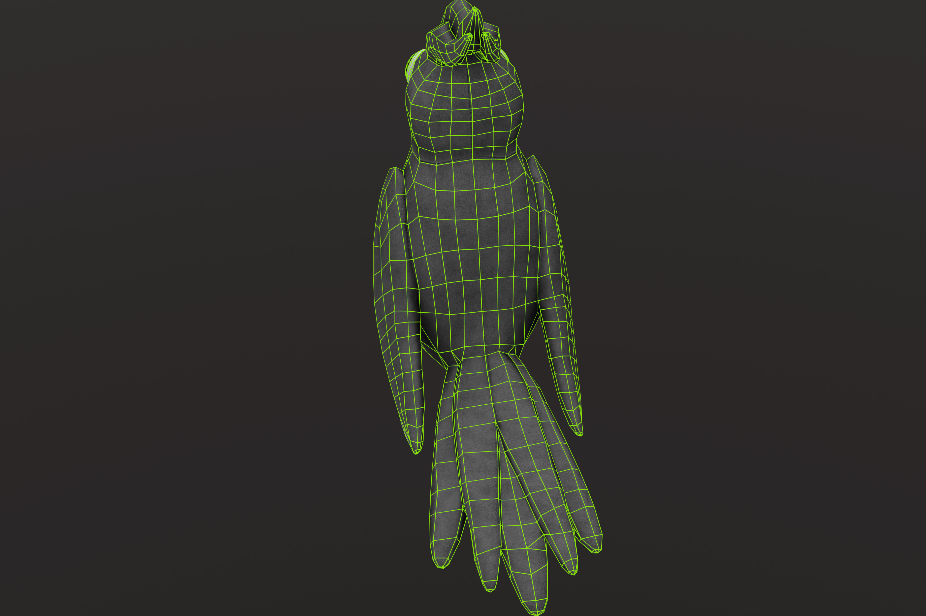 Toy cockatiel parrot Low-poly 3D model_12